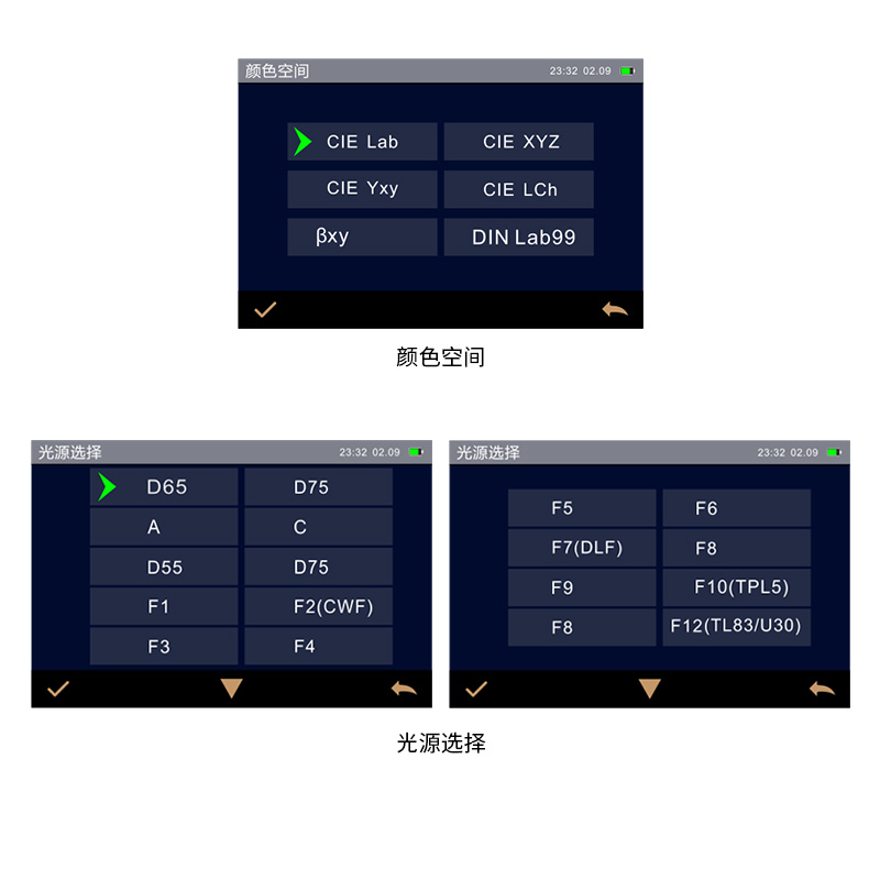 多種顏色測(cè)量空間，多種觀測(cè)光源